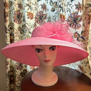 Elegant pink hat with decoration- New without tag